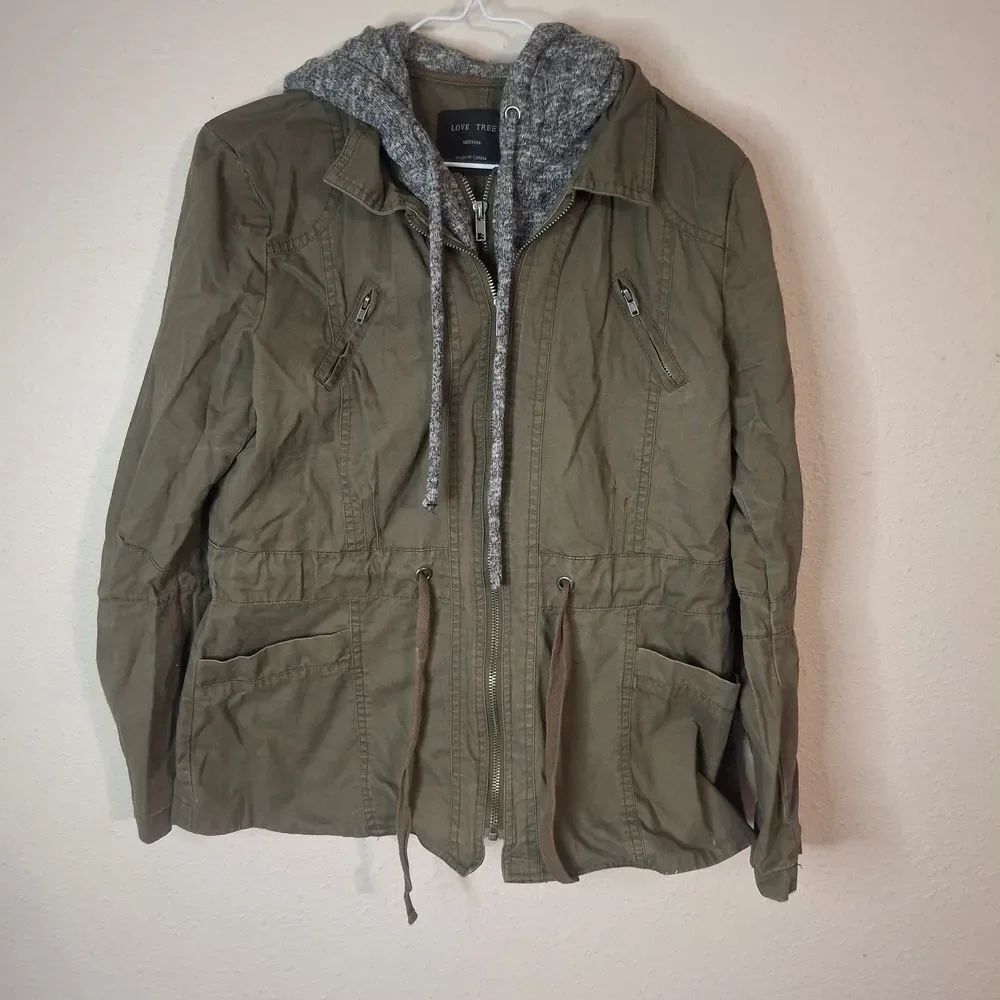 Love Tree Green Hooded Jacket size medium